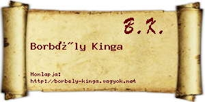 Borbély Kinga névjegykártya